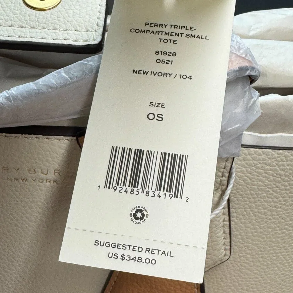 Tory Burch Perry Small Leather Tote – New Ivory